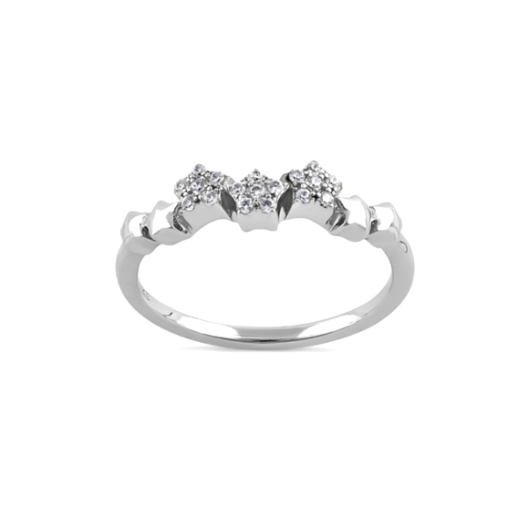 ❤️ TWINKLE STARS STERLING SILVER RING - Picture 1 of 6